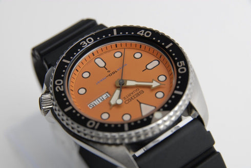 【 N MINT - 】 SEIKO Quartz 7548-700C 41mm Day/Date Orange Dial Quartz Men's Watch